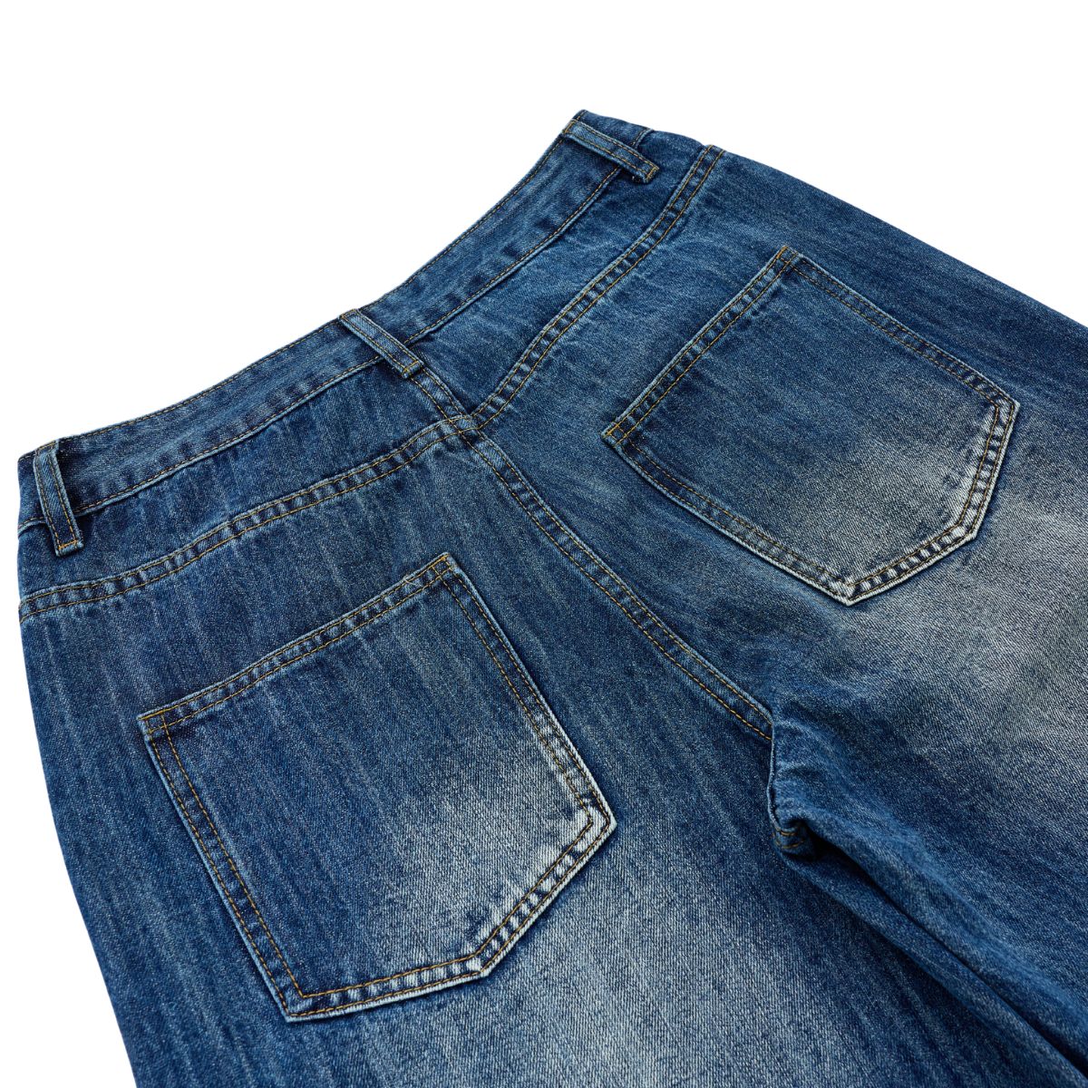 Slub Denim Wide Leg Jeans
