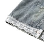 Shorts vaqueros con mariposas bordadas y adornados con perlas