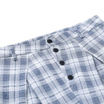 Vintage Plaid Pleated Wide Leg Trousers