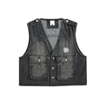 Vintage Wash Denim Ripped Vest