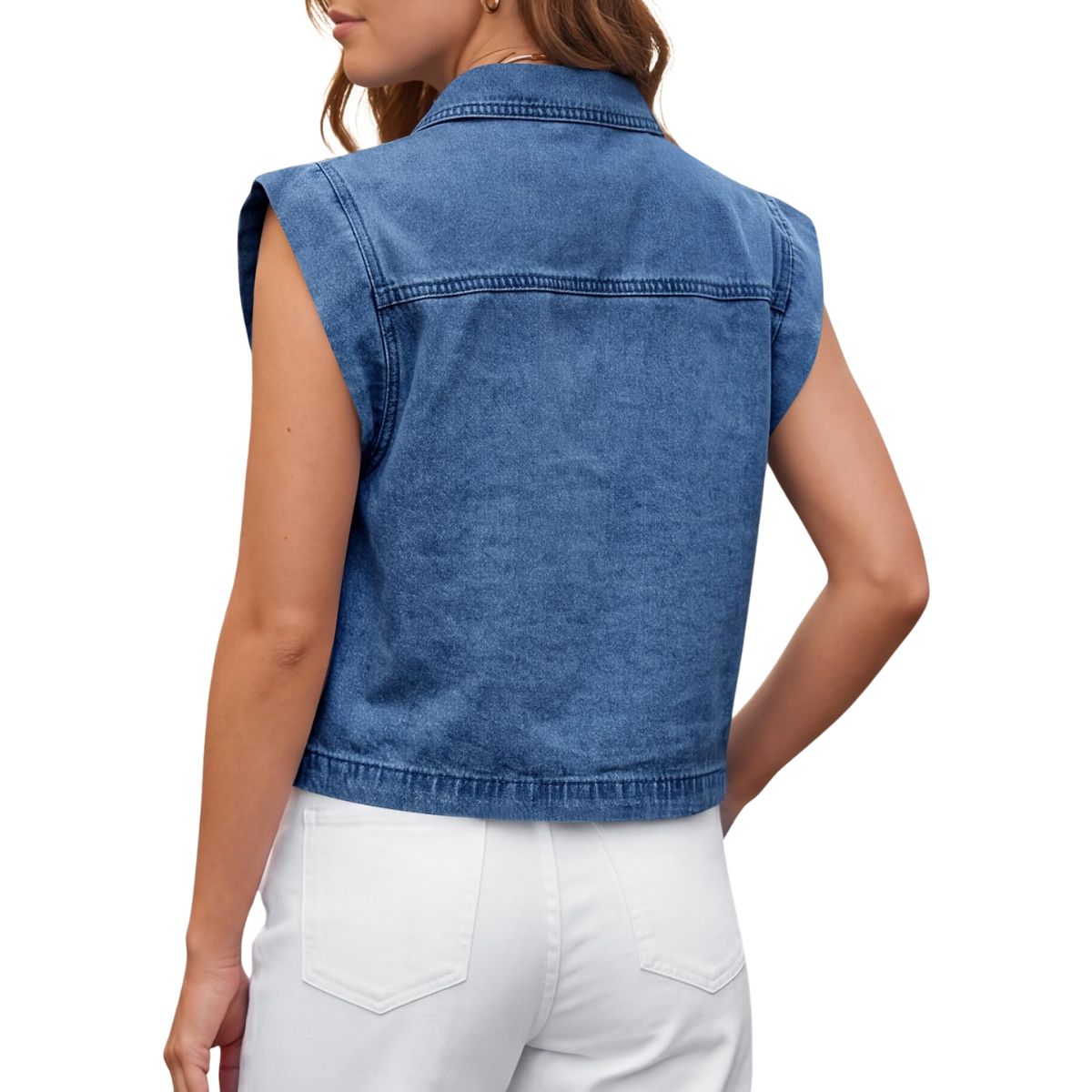 Women's Zip Up Denim Vest