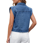 Women's Zip Up Denim Vest