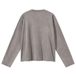 Whisker Wash Frayed Soft Brushed Vintage Long Sleeve Tee