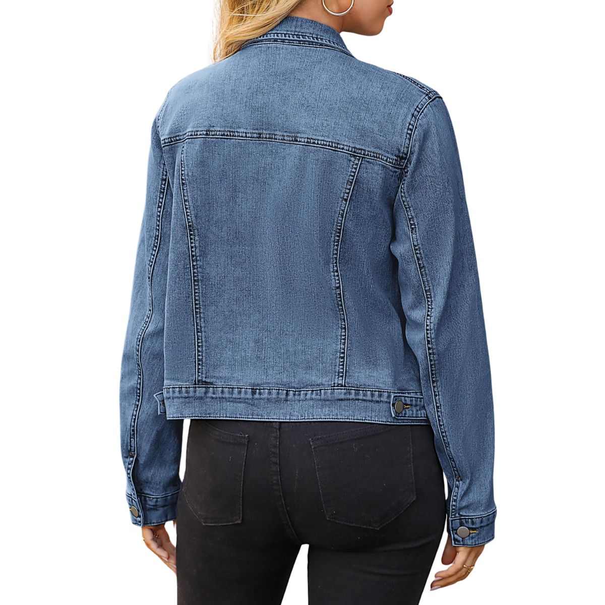 Women's Slim Fit Button Front Western Denim Jacket