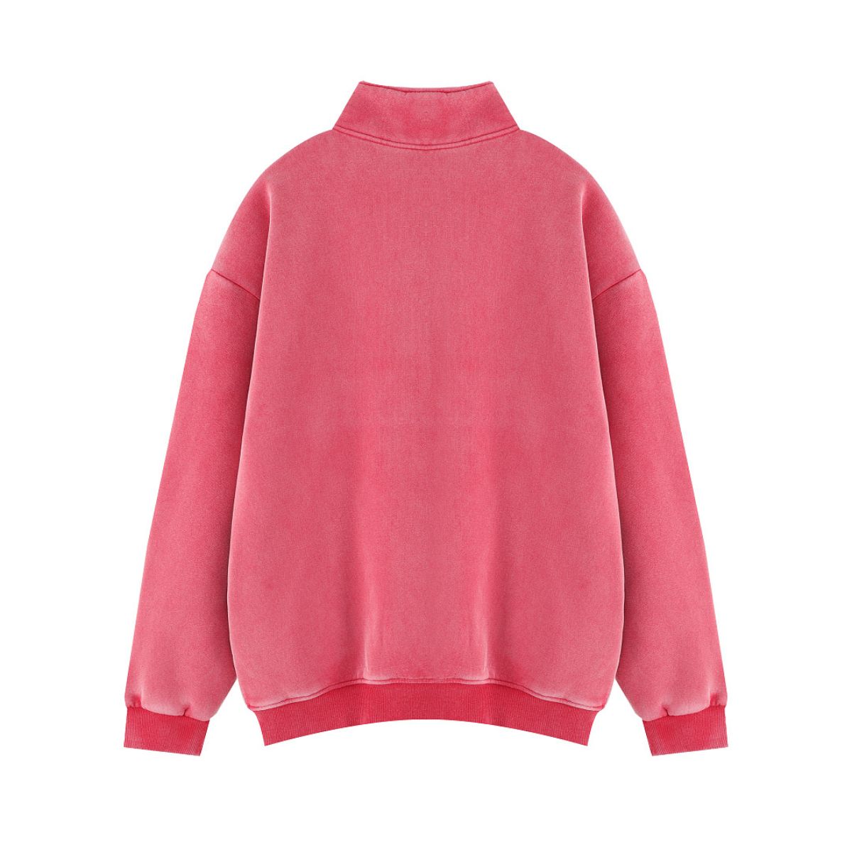 Heavyweight Washed Fleece Stand Collar Zip Sweatshirt