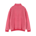 Heavyweight Washed Fleece Stand Collar Zip Sweatshirt