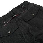 Raw Black Wide Leg Jeans with Utility Flap Pocket Detail