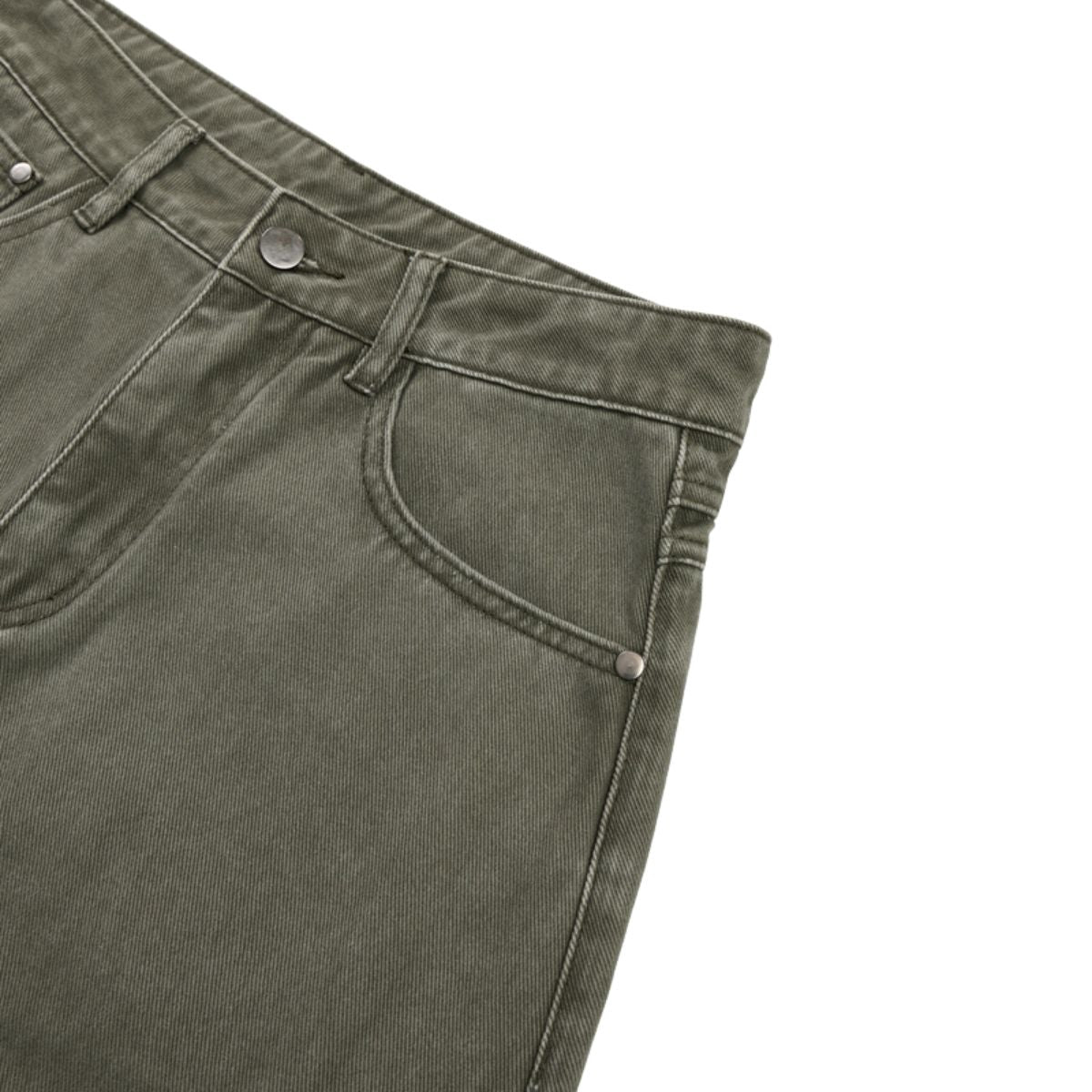 Vintage Washed Curved‑Seam Baggy Wide‑Leg Trousers
