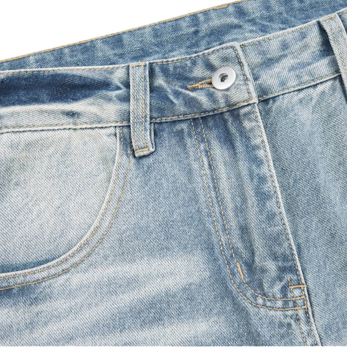 Gradient Washed Whiskered Relaxed Adjustable Hem Pants