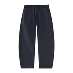 Vintage Washed Fleece‑Lined Elastic Waist Curved Leg Pants