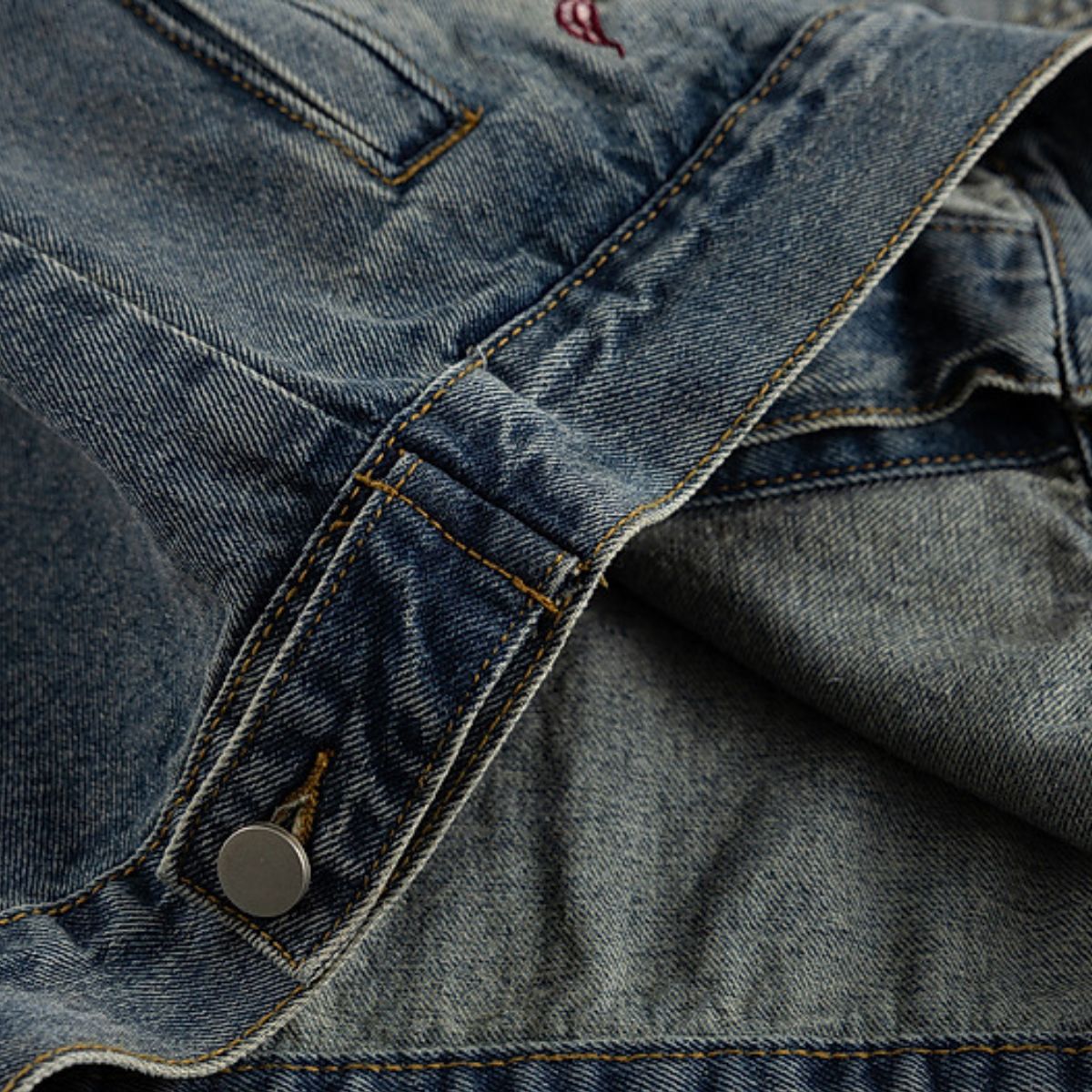 Casual Vintage Washed Floral Embroidered Hip-hop Denim Jacket