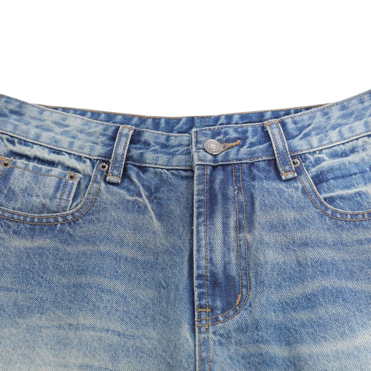 Vintage Washed Whiskered Slim Flare Jeans