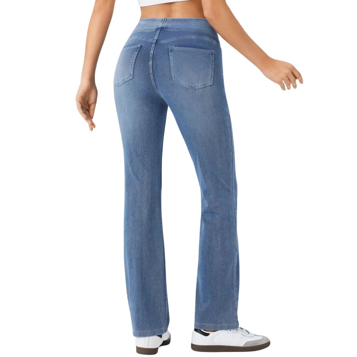 Vintage Washed High Waist Straight Leg Jeans