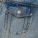 Vintage Washed Cropped Denim Trucker Jacket