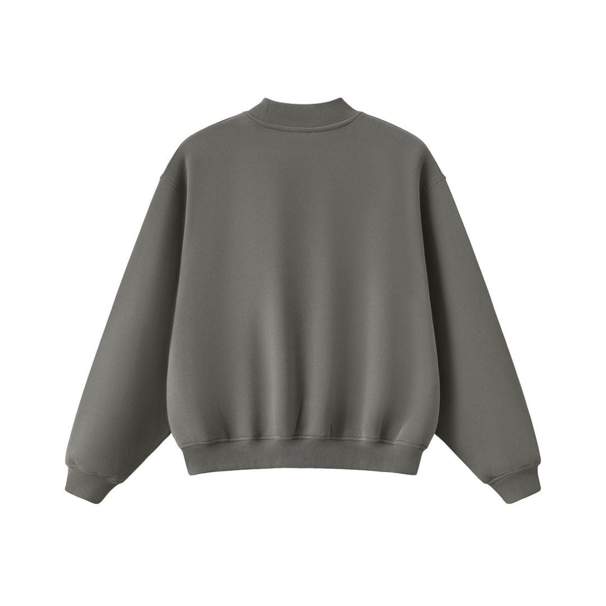 Heavyweight Fleece‑Lined Boxy Mock Neck Old‑Money Sweatshirt