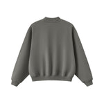 Heavyweight Fleece‑Lined Boxy Mock Neck Old‑Money Sweatshirt