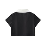 Contrast Panel Y2K Athletic Crop Tee