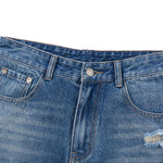 Heritage Washed Utility Loose Fit Floor-Length Denim Jeans