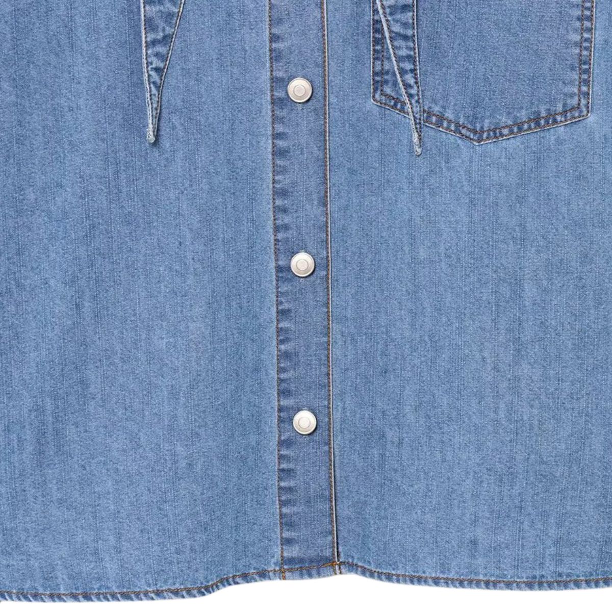 Vestido midi vaquero sin mangas con botones y aberturas en la parte delantera