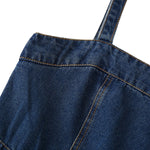 Falda vaquera con bordado de perlas y lavado vintage