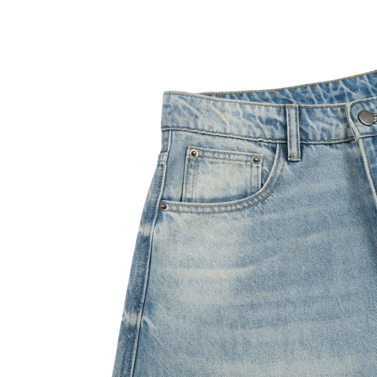 Vintage Light Blue Baggy Wide‑Leg Jeans