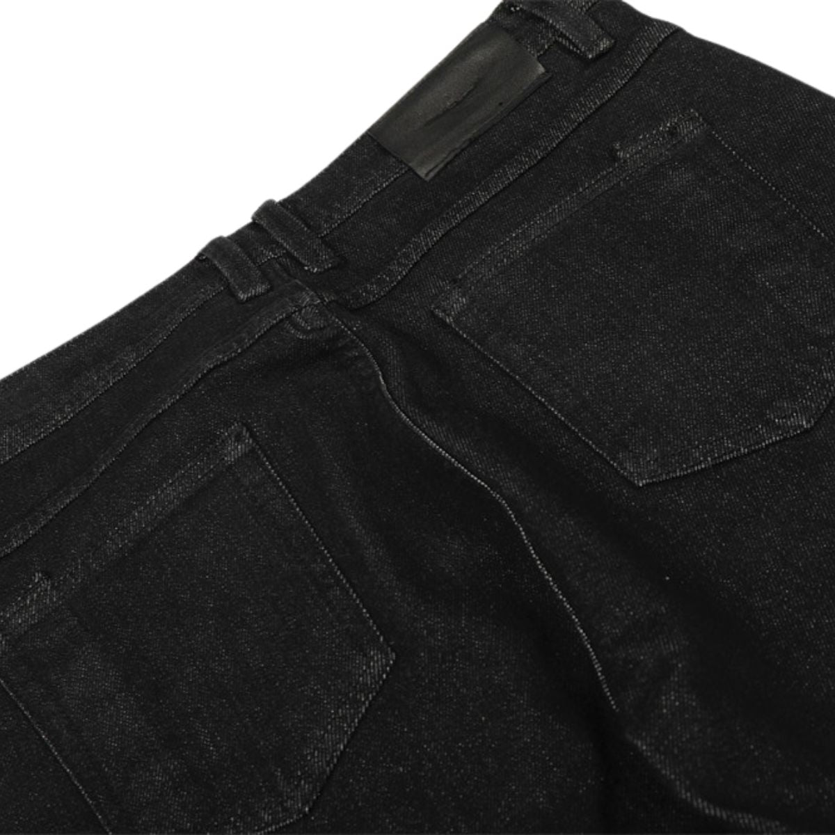 Men's Raw Denim Flare Straight Pants Clean Fit Minimal Street
