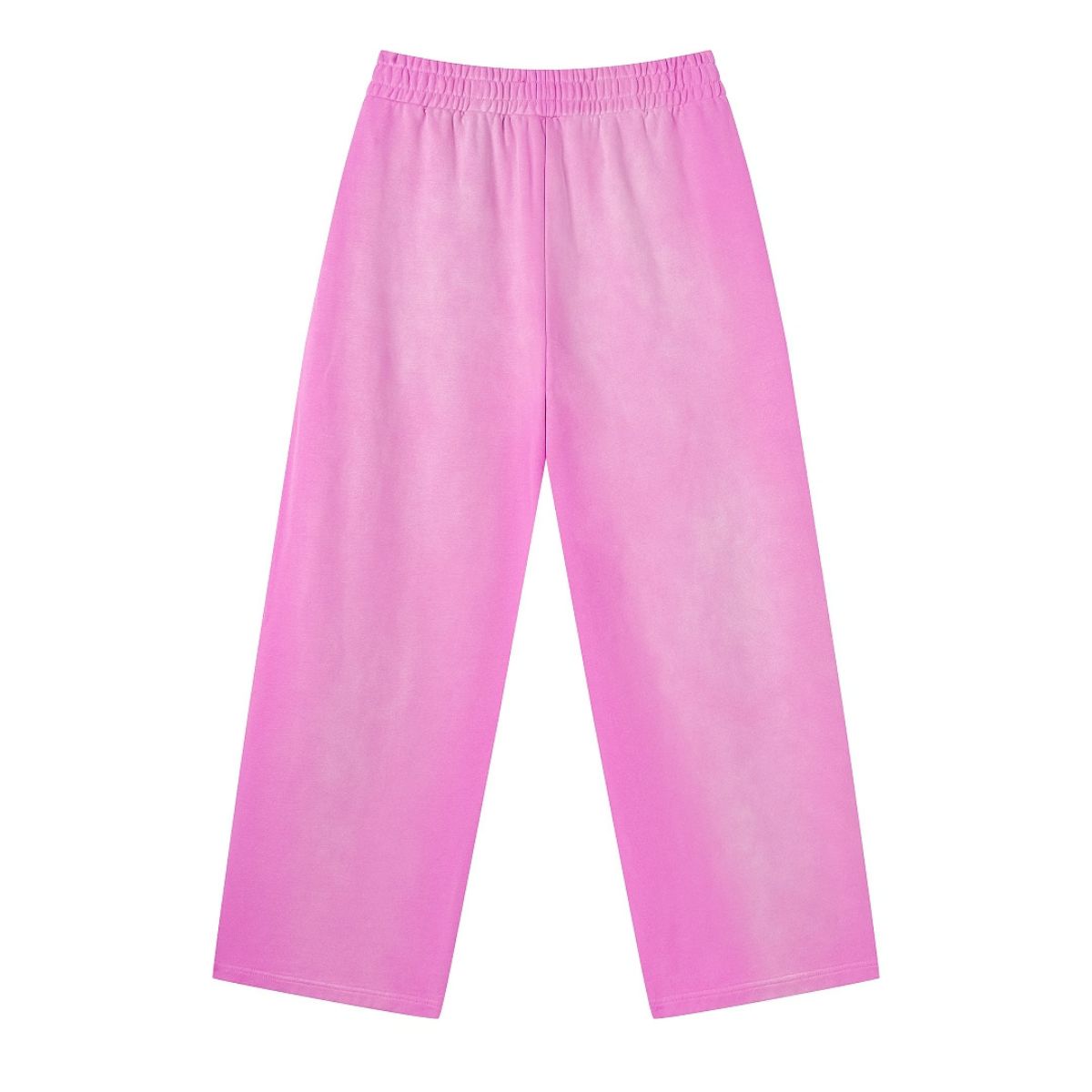 Monkey Wash Ripped Distressed Curved Wide Leg Cotton Sweatpants