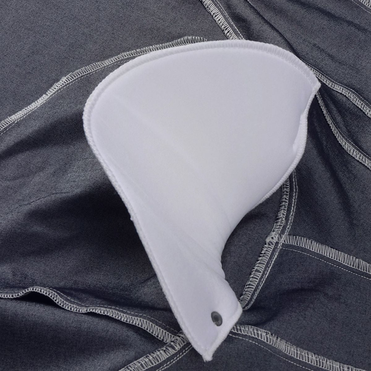 Falda vaquera con bordado de perlas y lavado vintage