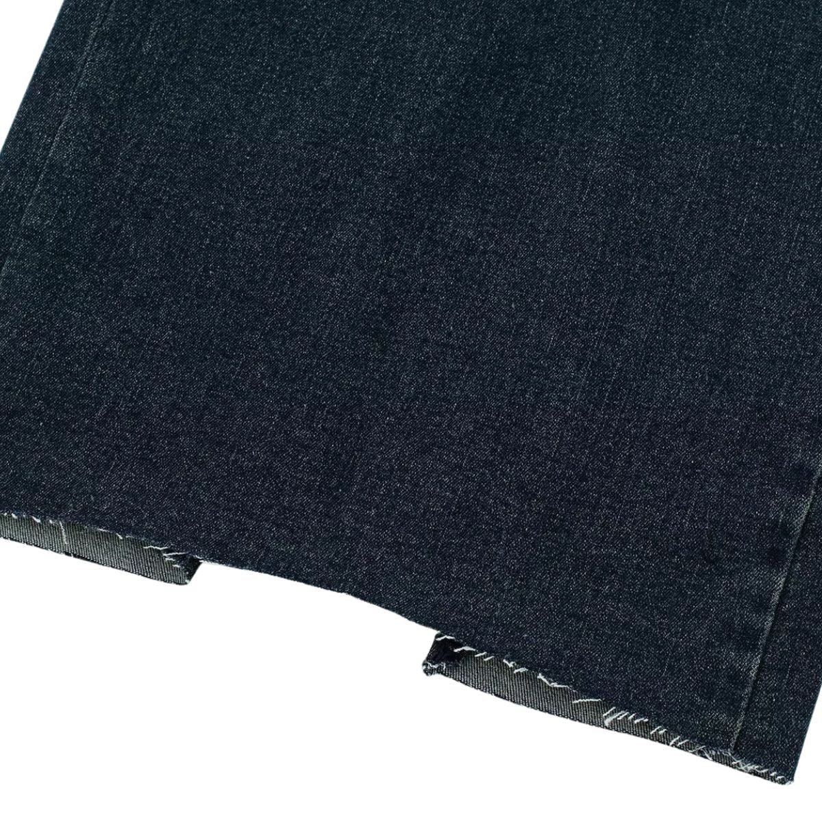 Falda vaquera con bordado de perlas y lavado vintage