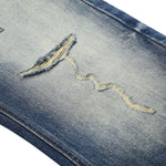 Washed Blue Distressed Micro Flare Vintage Denim Jeans