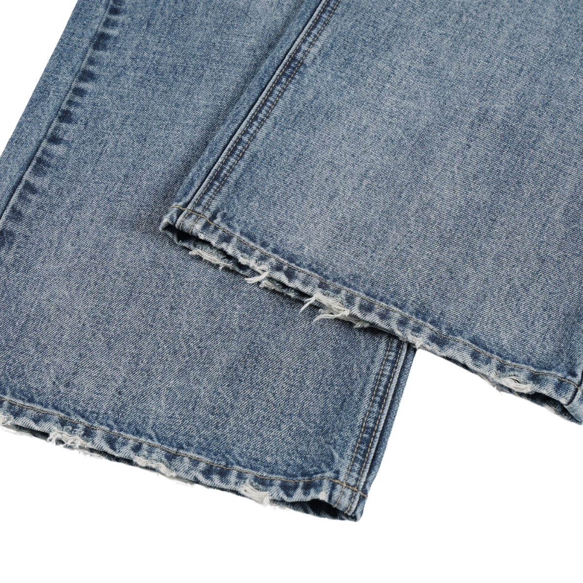 Vintage Washed Crease Effect Wide Leg Baggy Denim Jeans