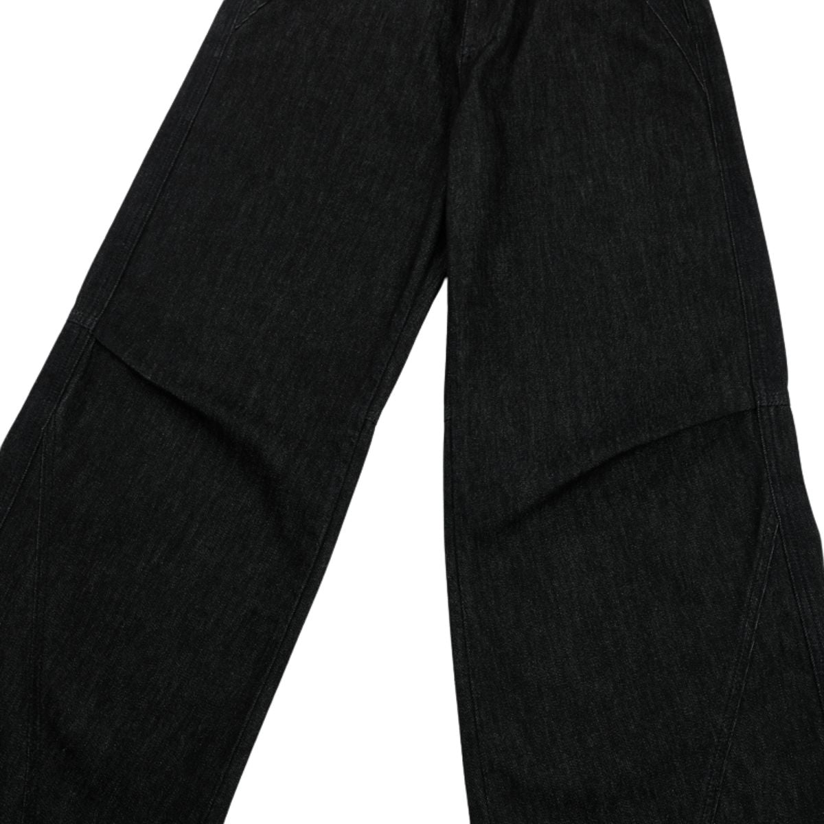 American Retro Black Pleated Jeans