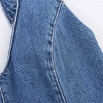 Self-Tied Halter Neck Denim Maxi Dress