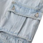 Vintage Washed Multi-Pocket Loose Cargo Jeans