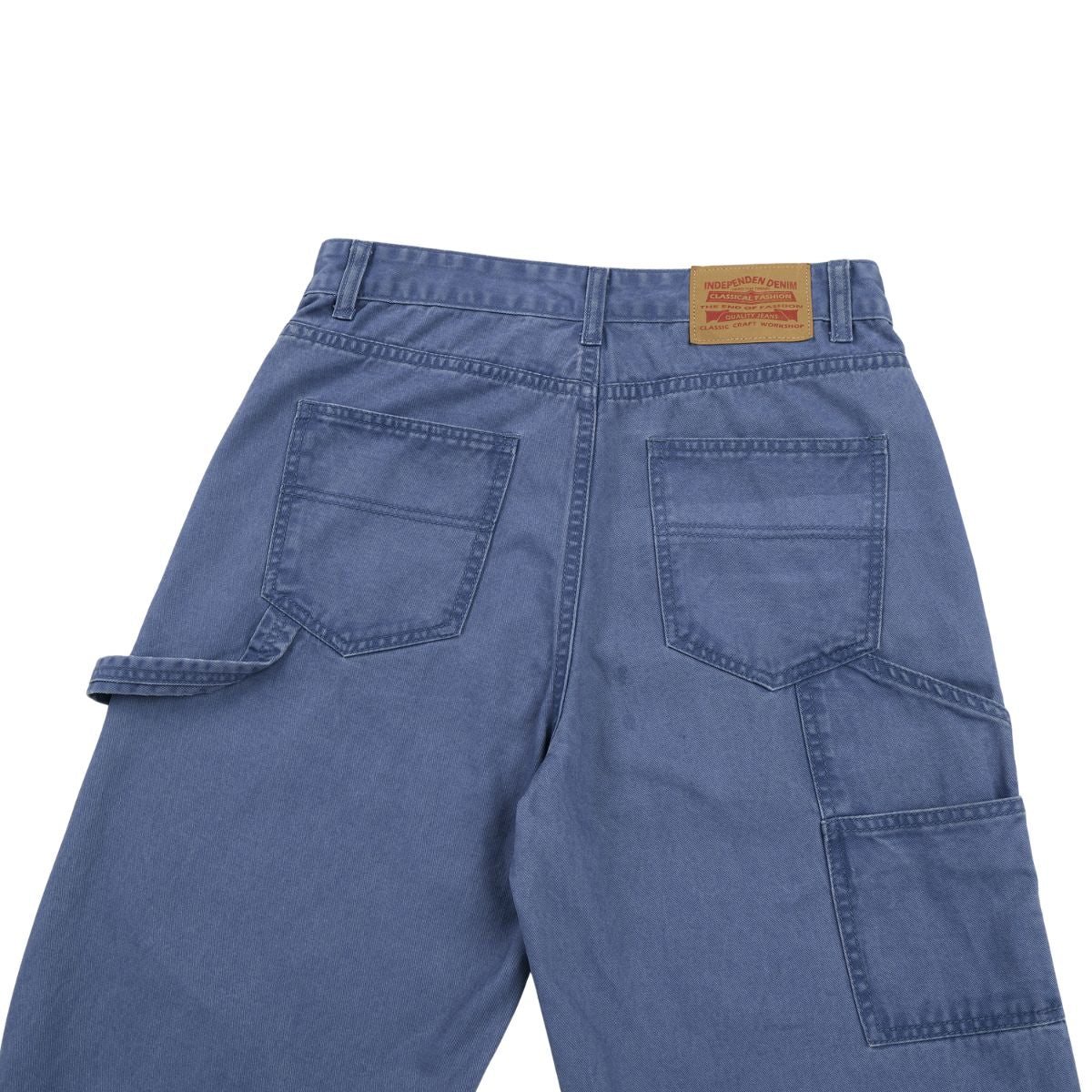 Vintage Washed Faded French‑Blue Wide‑Leg Pants