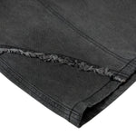 Men's Washed Distressed Denim Pants Wide Leg Patchwork Raw Edge Unique