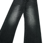 Vintage Washed Black Wide‑Leg Jeans