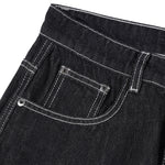 Plaid Cuff Baggy Jeans