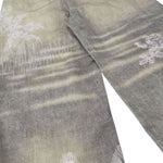 Smoke Rise Lace Print Straight Leg Ripped Jeans