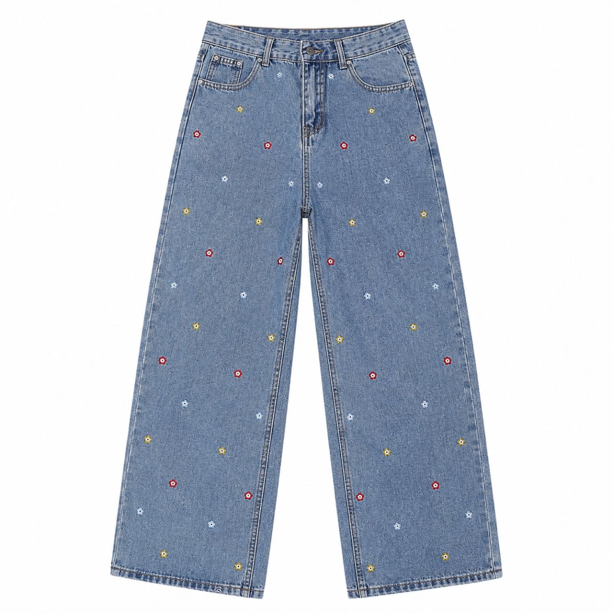 Vintage Rhinestone Straight Leg Jeans
