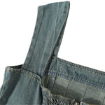 Falda vaquera con bordado de perlas y lavado vintage