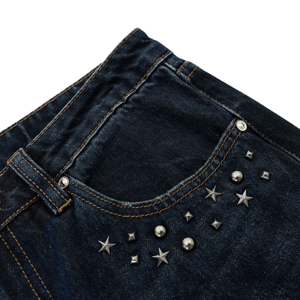 Vintage Studded Wide Leg Jeans