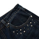 Vintage Studded Wide Leg Jeans