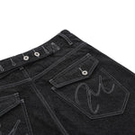 Raw Black Contrast Pocket Denim Bermuda Shorts