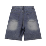 Cartoon Patch Loose Fit Denim Shorts