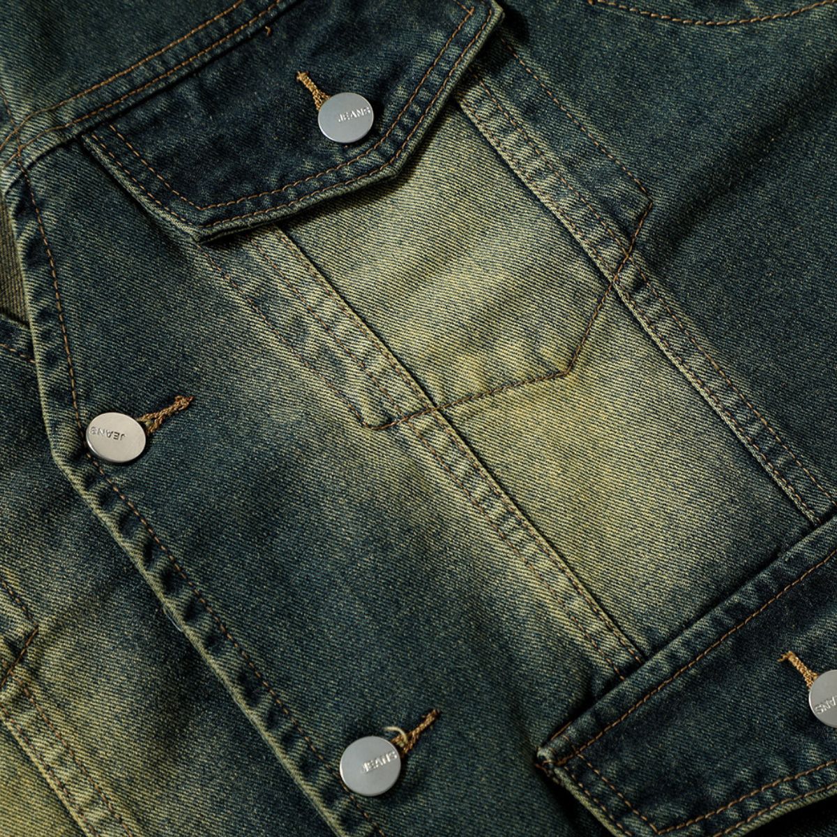 V-Neck Utility Denim Cargo Vest