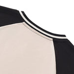 Fitted Color Splice Flare Sleeve Feminine Tee