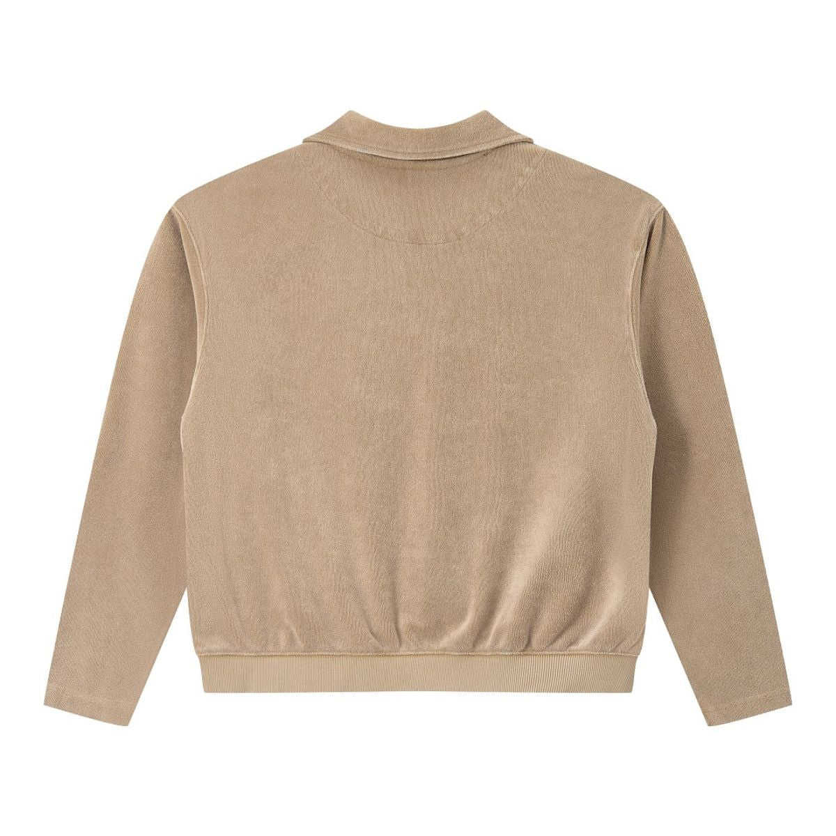 Retro Terry Cloth Polo Collar Sweatshirt