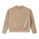 Retro Terry Cloth Polo Collar Sweatshirt