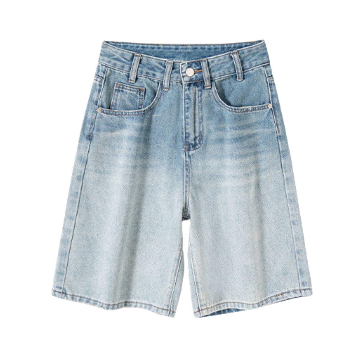 Gradient Faded Distressed Denim Shorts